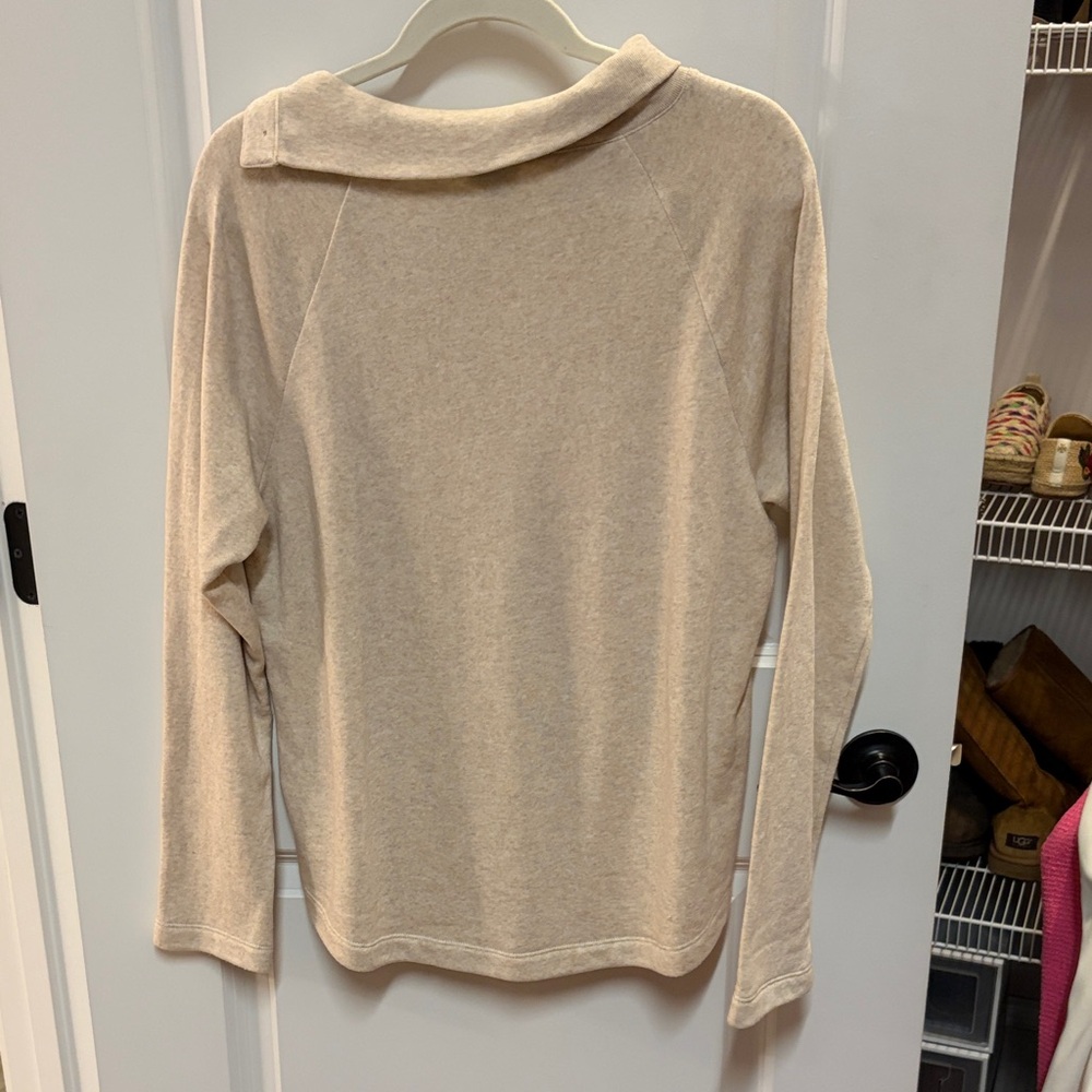 J. Crew Beige Long Sleeve Top with Button Detail - Picture 4 of 4